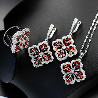 Châu Âu Mỹ ins Phong Cách Mới Cỏ Ba Lá Zircon Bộ Trang Sức Nữ