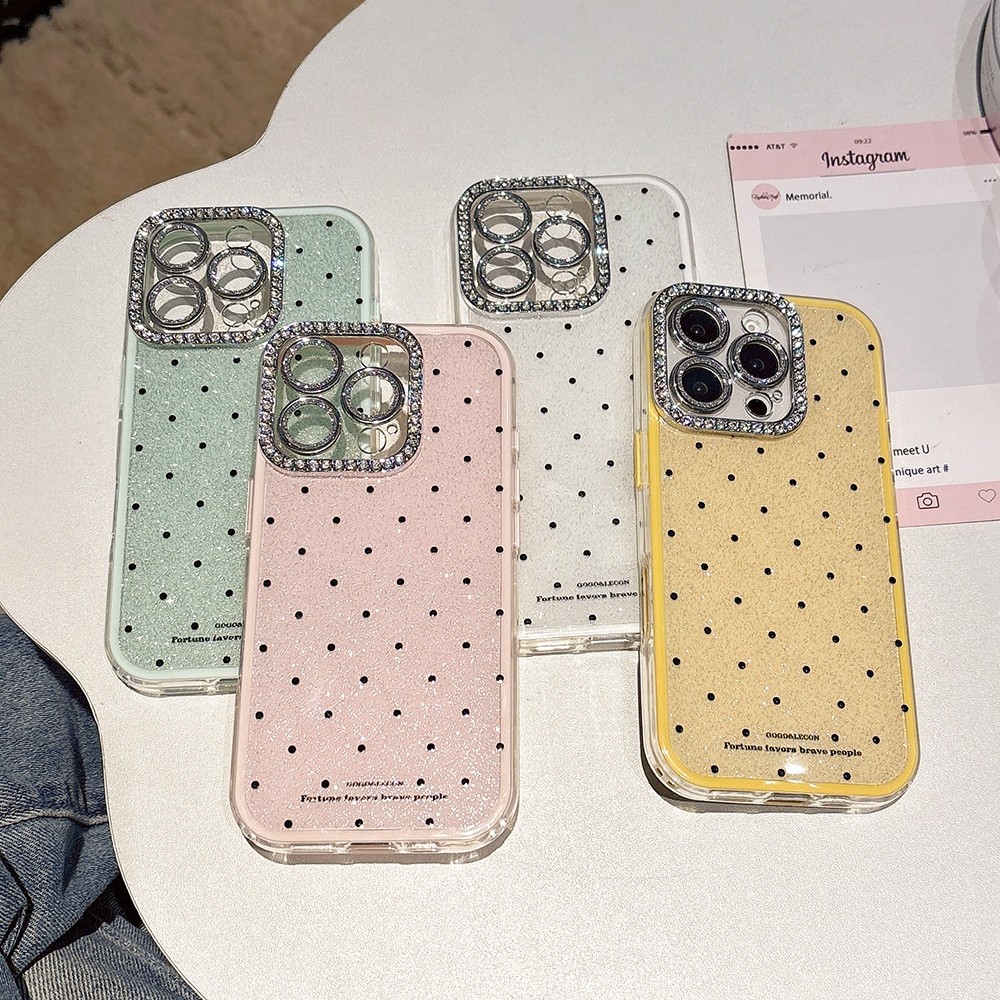 Ốp Điện Thoại Acrylic GLITTER Chấm Bi Cho iPhone 17ProMax 16Plus 15 14 13 12 11 Vỏ Bảo Vệ Chống Sốc
