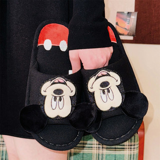 [Xixitiao x Disney] Dép vải lanh Cotton thấm mồ hôi dành cho cặp đôi Xuân Hè Học sinh
