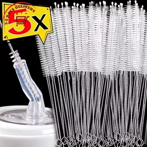 Bộ cọ làm sạch ống hút 1 / 3 / 5 CÁI | Tay cầm dài bằng thép không gỉ 17,5 / 24cm | Chất tẩy rửa ống có thể tái sử dụng cho bình sữa / bình giữ nhiệt / cốc thể thao