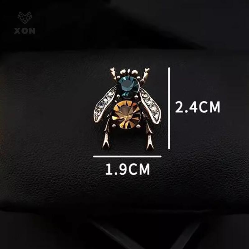 [XON] Trâm cài đính kim cương giả ong cổ điển Xu hướng sáng tạo Côn trùng Corsage Sáng tạo Pin chống ánh sáng [Mina]