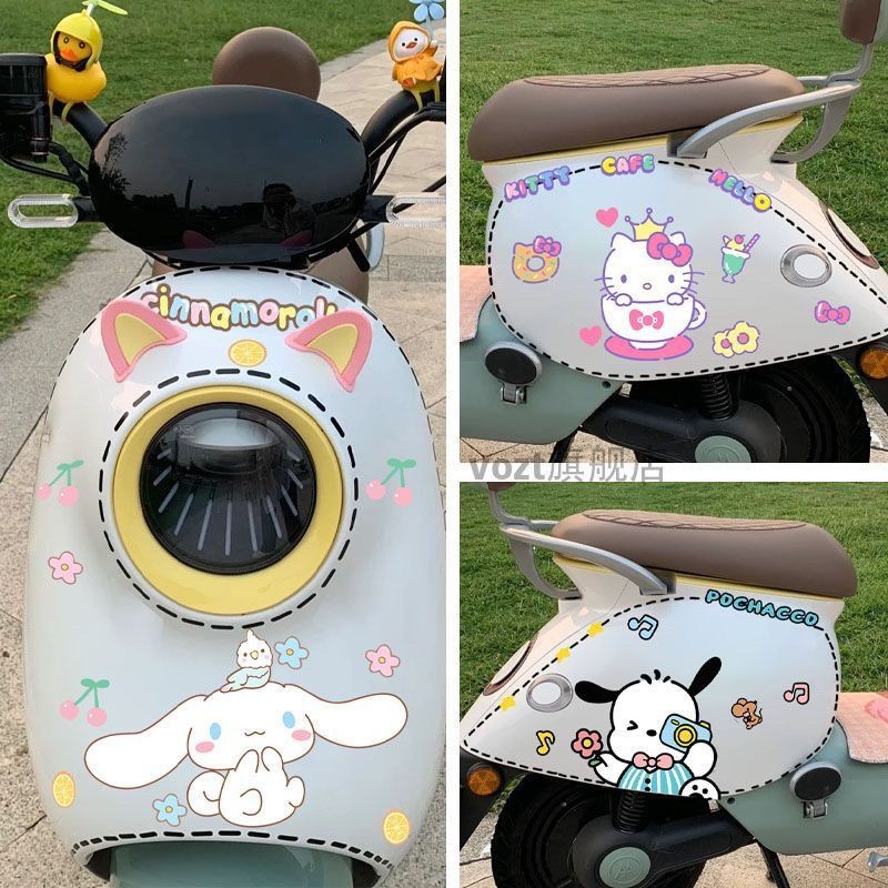 Kuromi Xe Máy Điện Miếng Dán Sanrio Tai Lớn Chó Hoạt Hình Dễ Thương Pin Trang Trí Xe Miếng Dán Scratch Kuromi Điện Xe Máy Dán Sanrio Tai Nghe Lớniuwyw1.my20250508