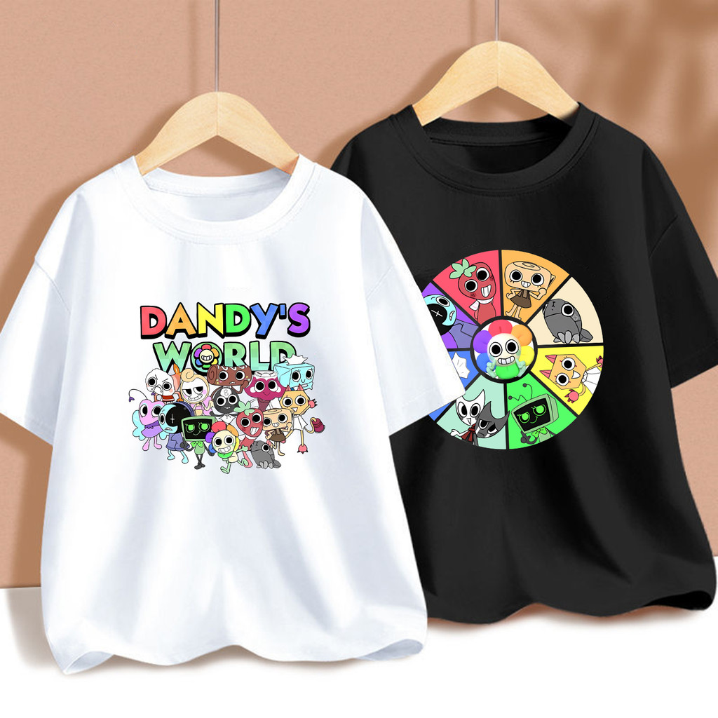 2025 Trẻ Em Theo Chủ Đề Trò Chơi Dandy Thế Giới Áo Thun Thường Ngày In Hình Hoạt Hình Mùa Hè Áo Chui Đầu