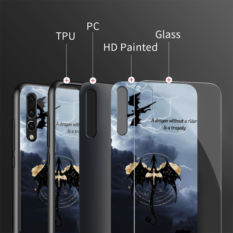Ốp điện thoại kính đại học chiến tranh basgiath cho Oppo A54 A74 4G A79 5G A94 A3X Reno 11 12 13 11F 12F 13F 10 8 Cover