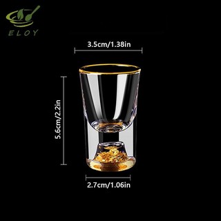[ELOY] Thủy Tinh Pha Lê Vodka Thủy Tinh Sake Shochu Glass Bar Rượu mùi Đôi Đáy Vàng Lá Thủy Tinh Trà Quà Tặng Cao Cấp Rượu Cứng VN
