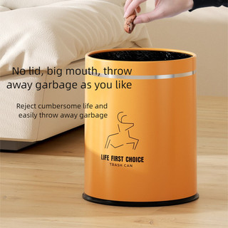 Thùng Rác Thời Trang Màu Cam Dung Tích Lớn Chống Trơn Trượt Đế Phòng Ngủ Living Ro