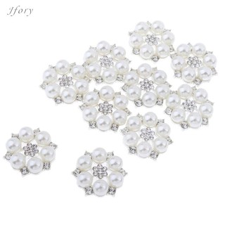 10 Miếng Keo Trên Giả Ngọc Trai Kim Cương Giả Flatback Nút Tôn Trang