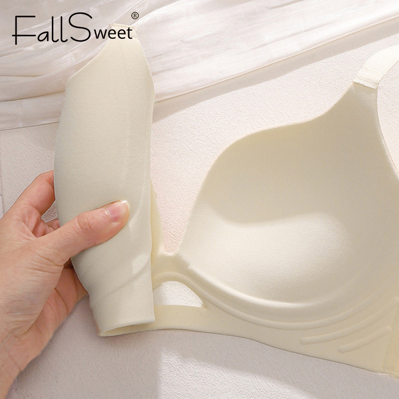 FallSweet 1/3 Cái Ngực Nhỏ Liền Mạch Push Up Bras Dây Miễn Phí Hỗ Trợ Mềm Mại Đồ Lót Chống Chảy xệ