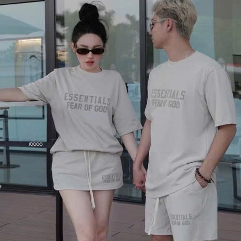 Set Đồ Đôi ESS KCloset Bộ Áo Váy Quần Chất Cotton Mềm Dày Dặn Dáng Rộng Nam Nữ NA893