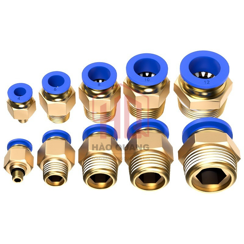 Khớp Nối Nhanh Răng Ren Ngoài RN 17 PU Bằng Đồng – Nối Ống Phun Sương, Ống Khí – Tiện Lợi, Chắc Chắn