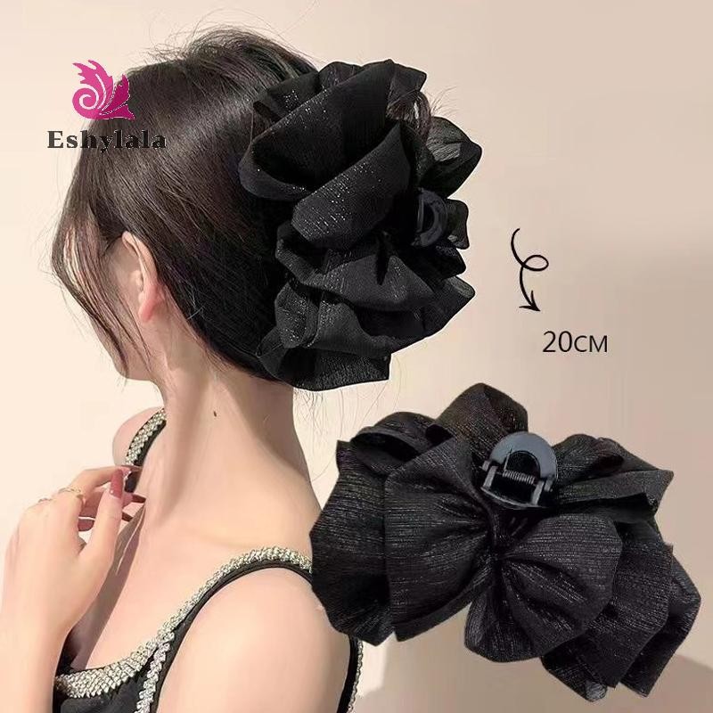 Thời Trang Tuyn Nơ Lớn Đám Mây Chụp Kẹp Thanh Lịch Retro Nữ Lưới Sợi Đuôi Ngựa Bím Vuốt Kẹp Phụ Kiện Tóc Quà Tặng Mũ Đội Đầu [MỚI]