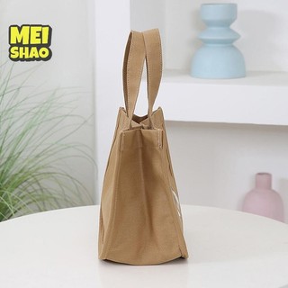 MeiShao Hoạt Hình Dễ Thương In Họa Tiết Túi Xách Vải Nhân Viên Văn Phòng Túi Ăn Trưa Túi Tote Dã Ngoại Túi Đựng Đồ Uống Di Động Ngoài Trời Túi Đựng Thực Phẩm