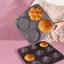 Bánh mì kẹp thịt CODECOVED, Khuôn bánh mì Hamburger tái sử dụng chống dính, Dụng cụ làm bánh bằng thép Carbon 4 / 9 / 12 lỗ Chảo nướng thức ăn nhanh Nhà hàng