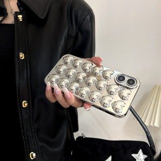 Ốp Điện Thoại Trái Tim Tình Yêu 3D Mạ Bạc Hàn Quốc Cho iPhone 17Promax 16Promax 11 12 13 14 15 Pro Max 16Plus Silicon Mềm Nữ Vỏ Điện Thoại Di Động