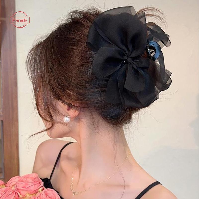 Diễu Hành Thời Trang Lưới Nơ Kẹp Nữ Đuôi Ngựa Bím Tóc Thanh Lịch Cô Gái Phụ Kiện Tóc Quà Tặng Kẹp Mũ VN