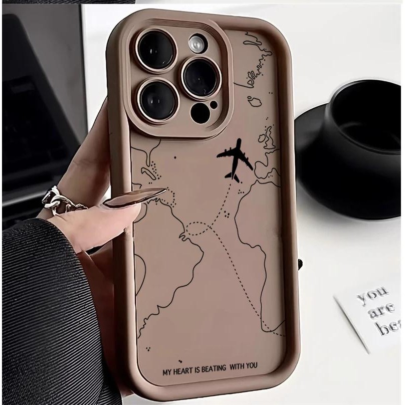 Vỏ tuyến đường máy bay lấy cảm hứng du lịch cho Samsung Galaxy J6 J4 Plus J8 M20 M51 M31 M34 M30S M11 J7 Prime Core A72 Vỏ bảo vệ Camera silicon mờ in mềm