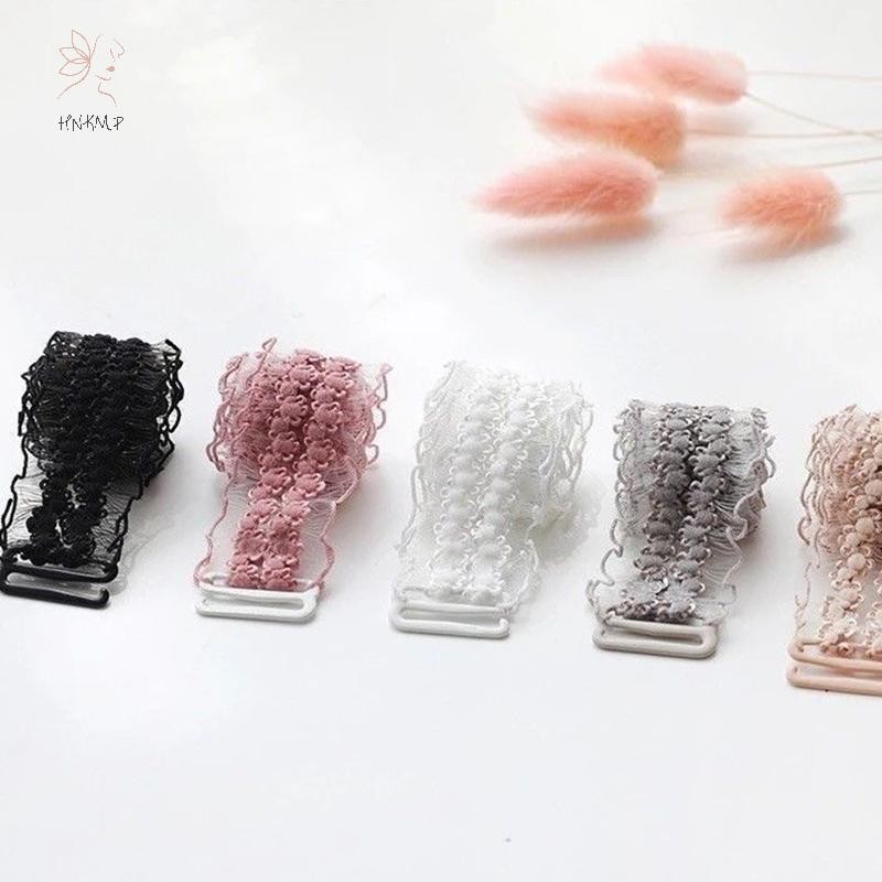 Hnkmp 1 Cặp Váy Gợi Cảm Ren Áo Ngực Dây Đeo Vai Nữ Có Thể Điều Chỉnh DIY Dây Đeo Hoa Co Giãn Chống Trơn Trượt Khóa Quần Lót Dây Đeo.
