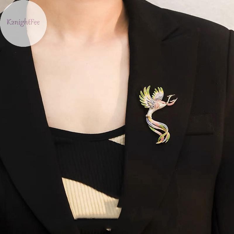 K2nightfee Phong Cách Trung Hoa Phượng Hoàng Men Trâm Cài Vintage Gradient sel Phoenix Corsage Đa Năng Sáng Bóng Chân Phụ Kiện Quần Áo Quà Tặng VN