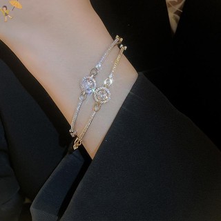 [Gou] Vòng tay Zircon có thể điều chỉnh lấp lánh nhẹ nhàng Thời trang chất lượng cao Vòng tay phù hợp cho nữ Trang sức cưới Quà tặng sinh nhật VN