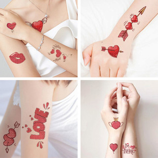 10 Cái / bộ Hình Xăm Thiết Kế Trái Tim Tình Yêu Cho Ngày Lễ Tình Nhân Hoạt Hình Hình Hình Xăm Tạm Thời Mặt Trang Trí Cơ Thể