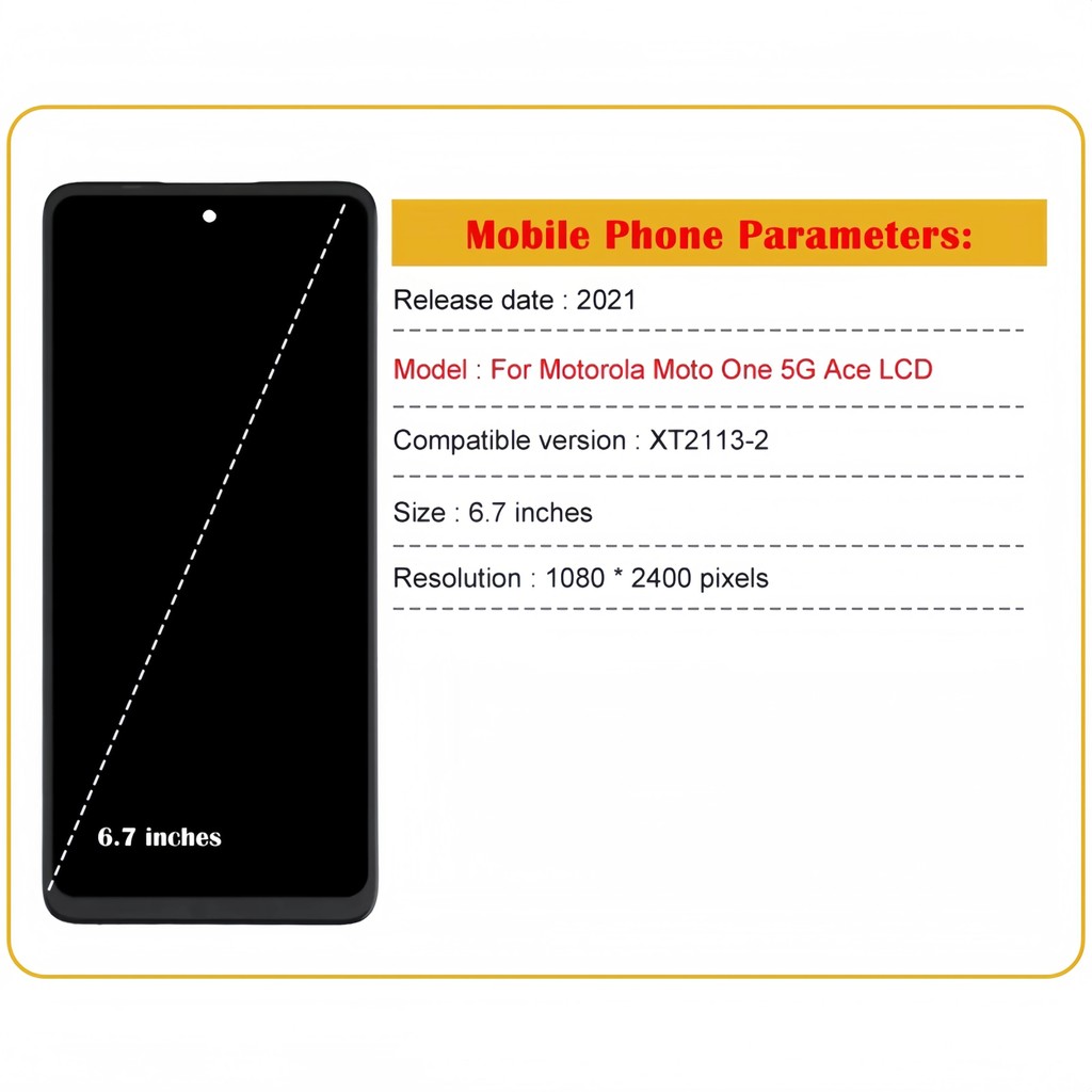 6,7 "Dành Cho Motorola Moto One 5G Ace XT2133 Màn Hình LCD Bộ Số Hóa Cảm Ứng Thay Thế Cho Moto G 5G Màn Hình LCD