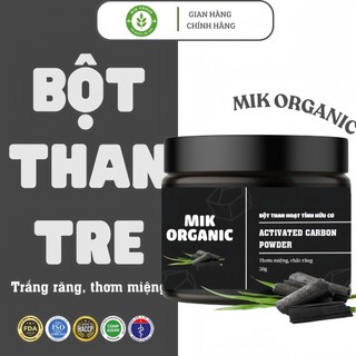 (Kol, Kol) Bột Than Hoạt Tính Trắng Răng MIK ORANIC (50g) Ngăn ngừa sâu răng, mảng bám, phục hồi men răng