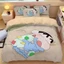 YB2 Crayon Shin-chan 3IN1 Ga trải giường Vỏ chăn gối Bộ chăn ga gối Phòng ngủ gia đình Có thể giặt được Bộ đồ dễ thương
