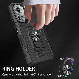 Dành Cho OPPO Reno 11 5G Ốp điện thoại PC Cứng Lưng Mềm TPU Edge Bảo Vệ Camera Nhẫn Giá Đỡ Chân Đế Chống Sốc Mỏng Bao Da
