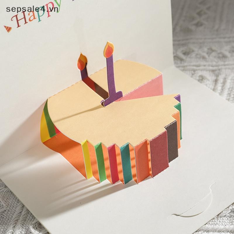B&N  3D Chúc Mừng Sinh Nhật Thẻ Bánh Hoa Có Phong Bì Thiệp Sinh Nhật Ngộ nghĩnh Cho Nữ Trẻ Em Bạn Bè Thiệp Greeg Tiệc Quà Tặng.