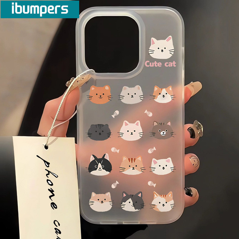 ibumpers Ốp Lưng IPhone Dễ Thương Coquette Nơ Họa Tiết Mèo Ốp Điện Thoại Trong Suốt Nhám Mờ TPU Mỏng Chống Sốc Chống Bẩn Cho IPhone 16 15 14 12 13 11 Pro Max IP 7 8 Plus X XS XR