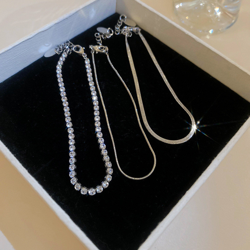 Bộ vòng tay xương rắn Zircon Phụ kiện khí chất đơn giản thời trang dành cho nữ