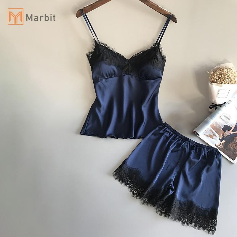 Marbit Ren Gợi Cảm Bộ Đồ Ngủ Phù Hợp Với Nữ Cổ Chữ V Đồ Ngủ Quần Lót Thường Ngày Váy Ngủ Mới