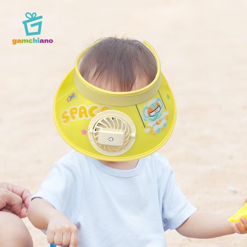 Mũ che nắng có quạt 3 cấp độ gió Mũ chống nắng thông thường tích hợp quạt