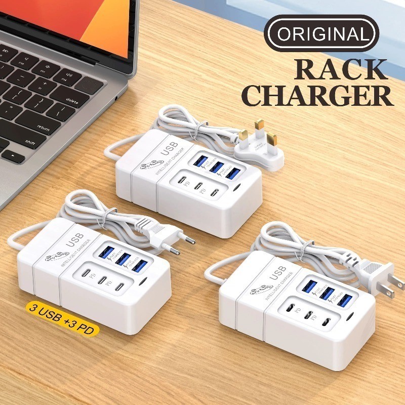 [Đặc sắc] Ổ cắm sạc USB đa cổng 35W - Dải nguồn máy tính bảng điện thoại - Ổ cắm phích cắm Anh / EU / US - Ổ cắm sạc nhanh loại C - Ổ cắm mở rộng sạc tường - Hub USB 6 cổng