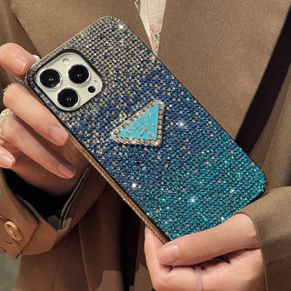 Ốp lưng kim cương giả màu Gradient thời trang sang trọng cho iPhone 16 Pro Max 11 12 13 14 15 Pro Max 16 Plus ốp lưng chống sốc