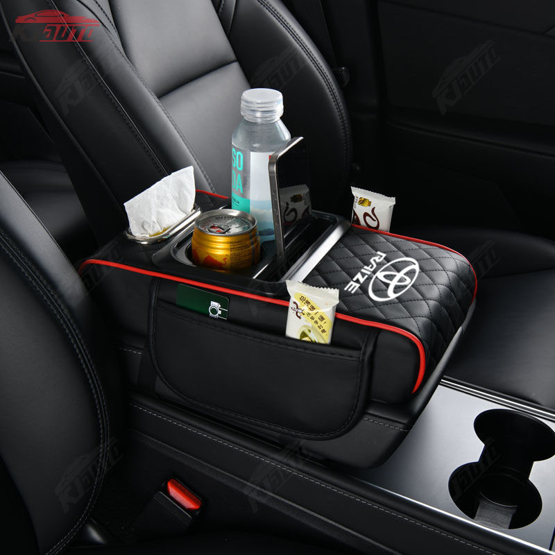 Toyota Raize Xe Tay Hộp Chiều Cao Miếng Lót Da Trung Tâm Túi Bảo Quản Cốc Nước