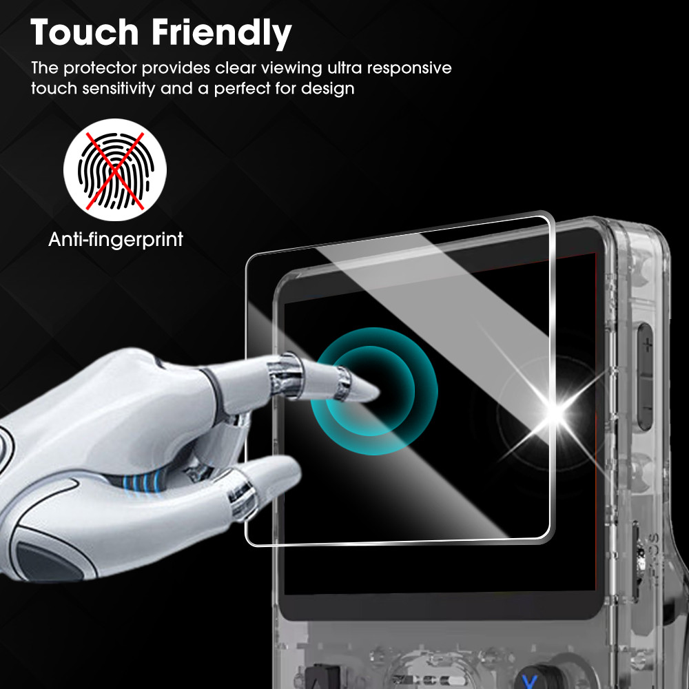 4 trong 1 Kính + Túi cho R36S - Phim kính cường lực bảo vệ màn hình chống trầy xước - Hộp đựng di động EVA Túi đựng máy chơi Game cầm tay
