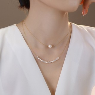 [N1086] Vòng Cổ, Dây Chuyền Ngọc Trai Trắng Dây Mảnh Kiểu Dáng Dài Sang Trọng, Phù Hợp Với Nhiều Dịp - DAISYN