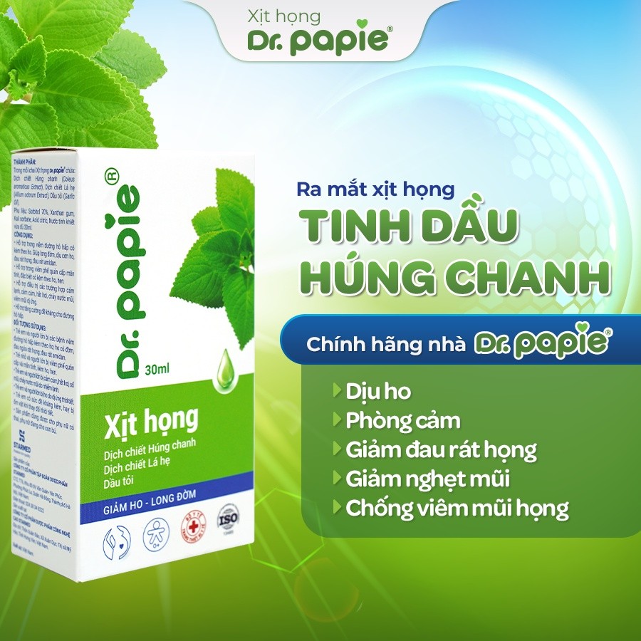 Ảnh Dầu Húng Chanh Dr.Papie Hỗ Trợ Giảm Ho, Tăng Sức Đề Kháng Đường Hô Hấp 30ml 2