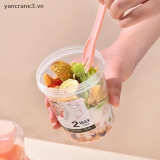 {YAN3} Cốc Salad Hai Lớp Di Động Bột Yến Mạch Ngũ Cốc Hạt Sữa Chua Salad Bộ Hộp Đựng Có Nĩa Hộp Cơm Trưa Trường Học Hộp Bảo Quản Thực Phẩm {yancrane3.vn}