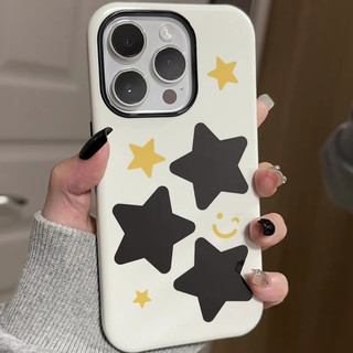 Ốp điện thoại 2 trong 1 Star Smile Face tương thích với iPhone 15 Pro Max, Apple 16 14 Plus 11 / 12 / 13 Pro Max, vỏ bảo vệ chống sốc mới