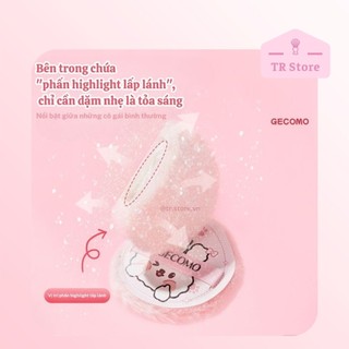 Bông phấn nhung lụa highlight kim tuyến Gecomo - Bắt sáng cho mặt và toàn thân