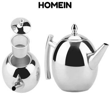 Ấm đun nước ấm trà HOMEIN, Ấm đun nước cảm ứng khí 1 / 1.5 / 2L dày, Thép không gỉ được đánh bóng có bộ lọc Ấm đun nước cà phê gia đình