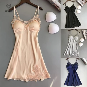 XON Đầm Ngủ 2 Dây Có Mút Nâng Ngực Gợi Cảm