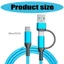 GODD 100cm Điện Thoại Di Động Cáp Dữ Liệu 60W Siêu Nhanh Dây Sạc Nylon Bện 2 Trong 1 Cáp Sạc Cho Máy Tính Bảng Điện Thoại