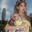 Nhãn dán hình xăm cánh tay hoa Anime Màu lâu trôi không thấm nước