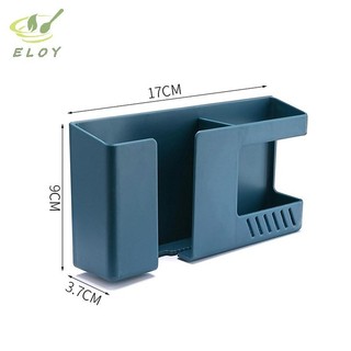 [ELOY] Hộp lưu trữ điều khiển từ xa điện thoại di động treo tường 2 trong 1 al Giá lưu trữ không đục lỗ Giá đỡ lưu trữ mảnh vỡ tường VN