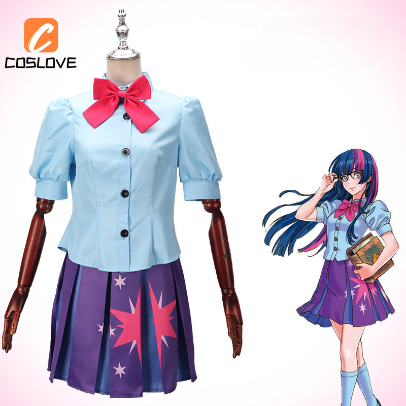 My Little Pony Twilight Sparkle Cosplay Quần Áo Trọn Bộ Trang Phục Phù Hợp Với Người Phụ Nữ Đầm Tay Ngắn Cosplay Đảng Hiệu Suất