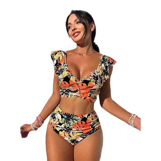 2025 Châu Âu Mỹ Chia Đồ Bơi Nữ Gợi Cảm Xù Dây Bikini Ngoại Thương Bikini