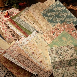 MIKYCO 100 Chiếc Giấy Nền, 8 Kiểu DIY Thêu Sò Tin Nhắn Chất Liệu Giấy, Vintage Với Hoa Sáng Tạo Trang Trí Memo Pad Album Nhật Ký